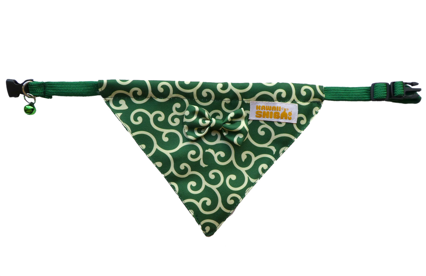 Kawaii Shiba Co. Karakusa Japanese Shiba Inu Dog Bandana with Adjustable Collar - RED