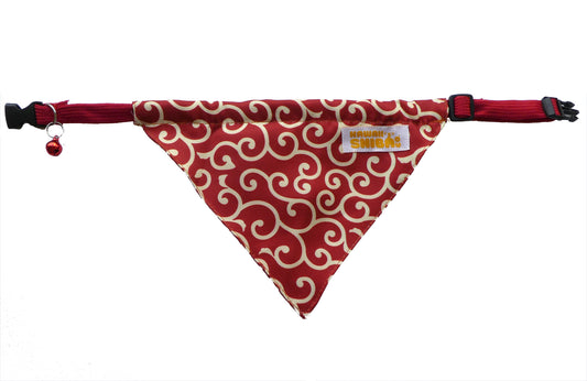 Kawaii Shiba Co. Karakusa Japanese Shiba Inu Dog Bandana with Adjustable Collar - RED